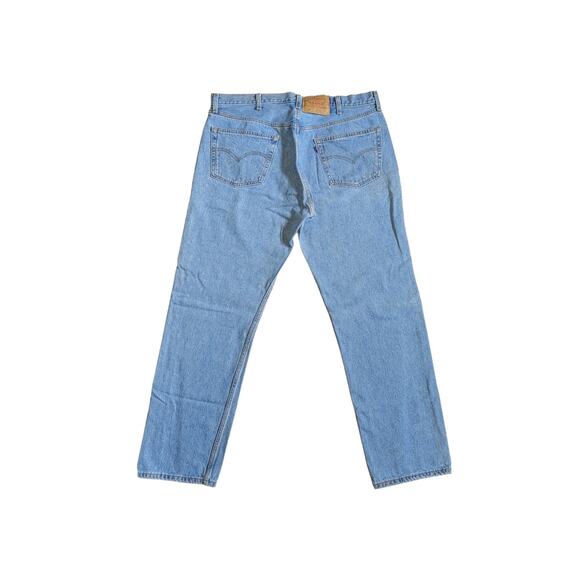 Vintage Y2K Levi 501 Jeans Light Wash Blue Denim Button Fly Mens 40 Pants Baggy - Picture 2 of 9